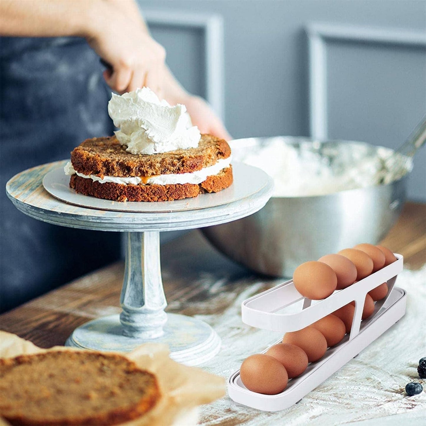 Double Rolling Egg Rack