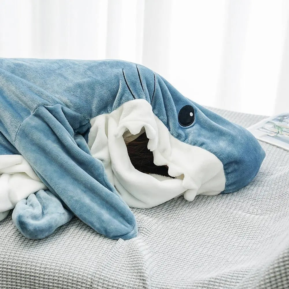 Super Soft Hooded Sleeping Shark Blanket