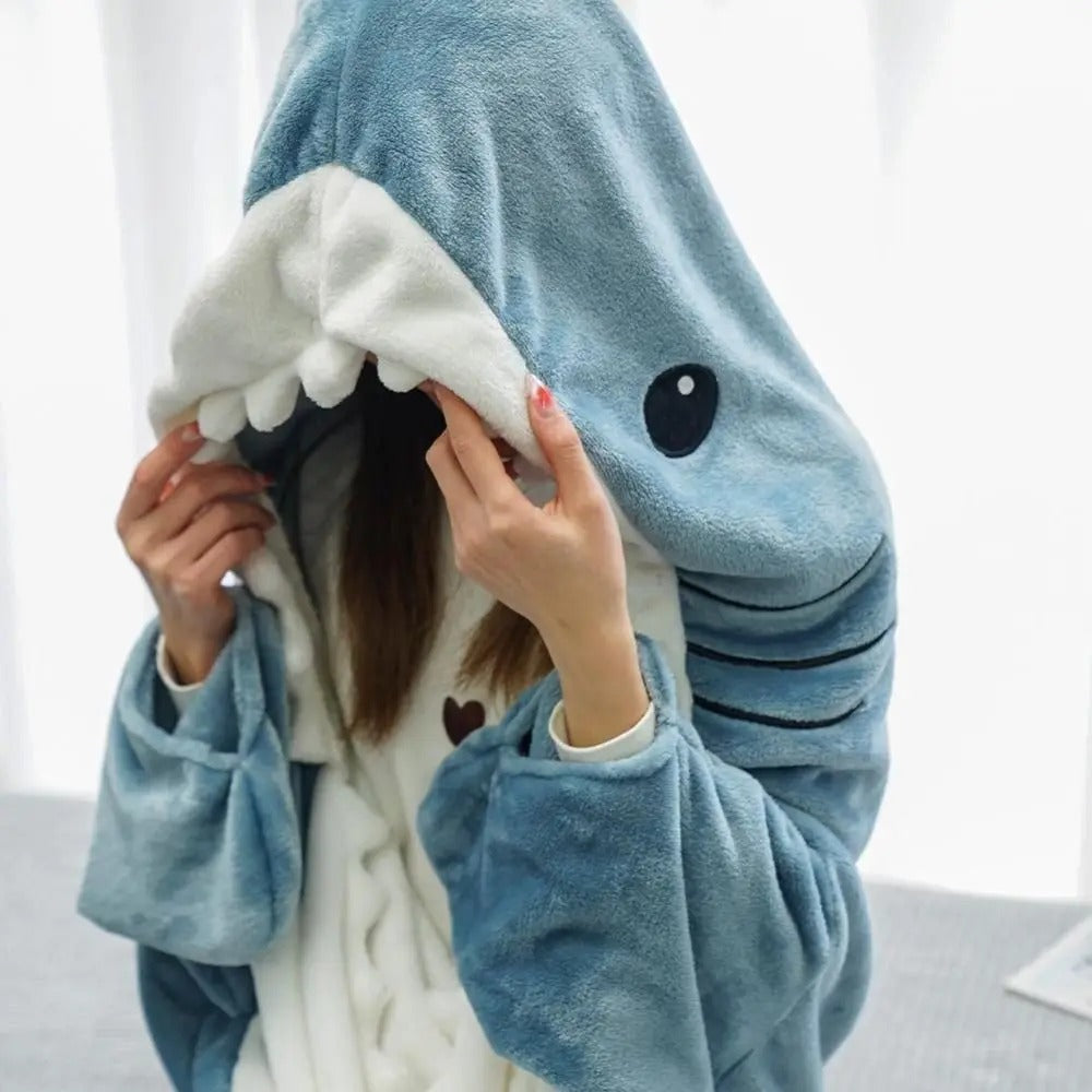 Super Soft Hooded Sleeping Shark Blanket
