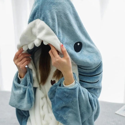 Super Soft Hooded Sleeping Shark Blanket