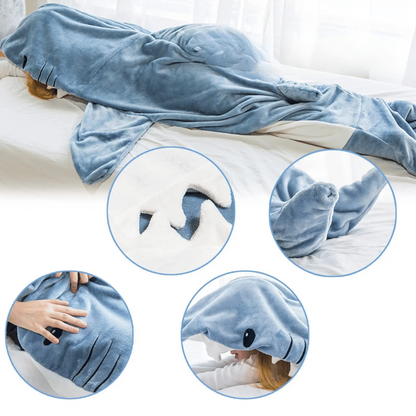 Super Soft Hooded Sleeping Shark Blanket