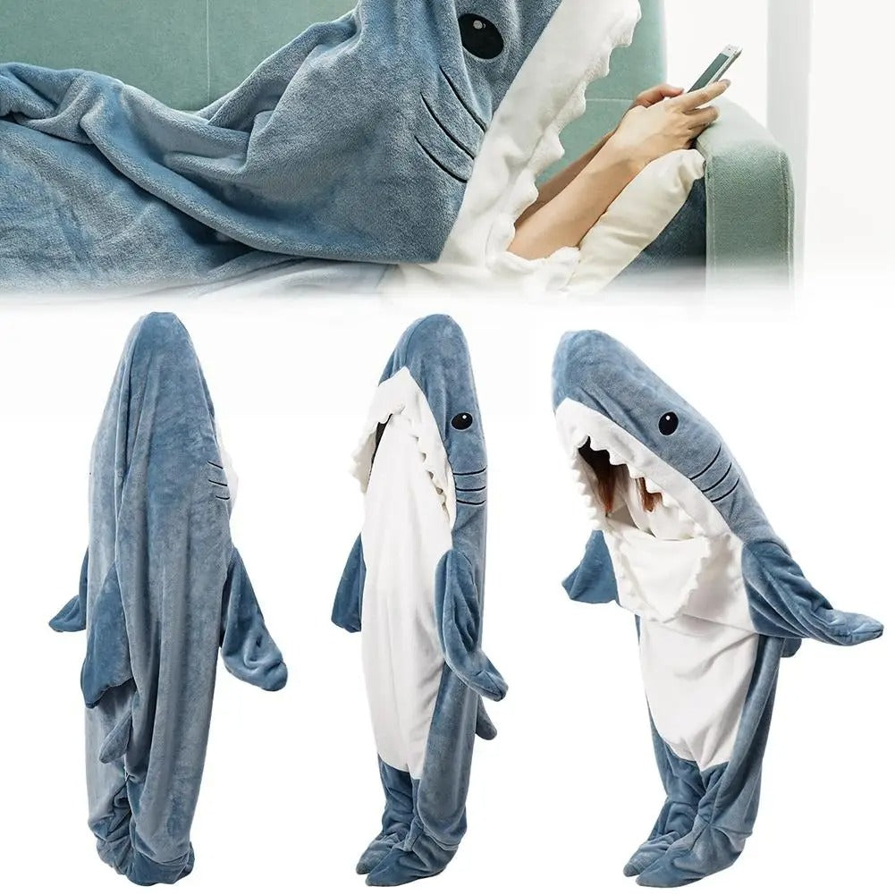 Super Soft Hooded Sleeping Shark Blanket