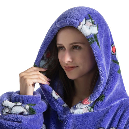 Wearable Winter Hoodie Fleece Blanket