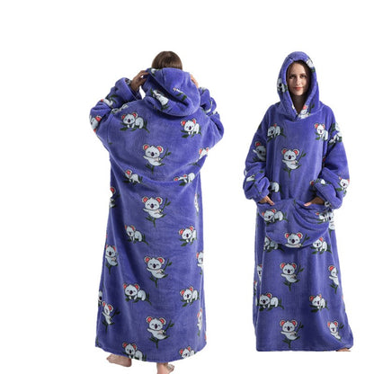 Wearable Winter Hoodie Fleece Blanket