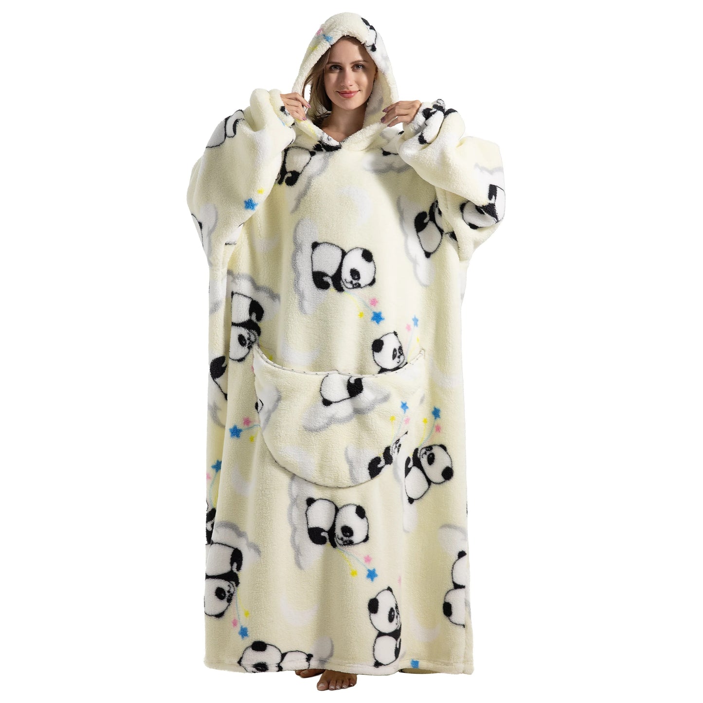 Wearable Winter Hoodie Fleece Blanket