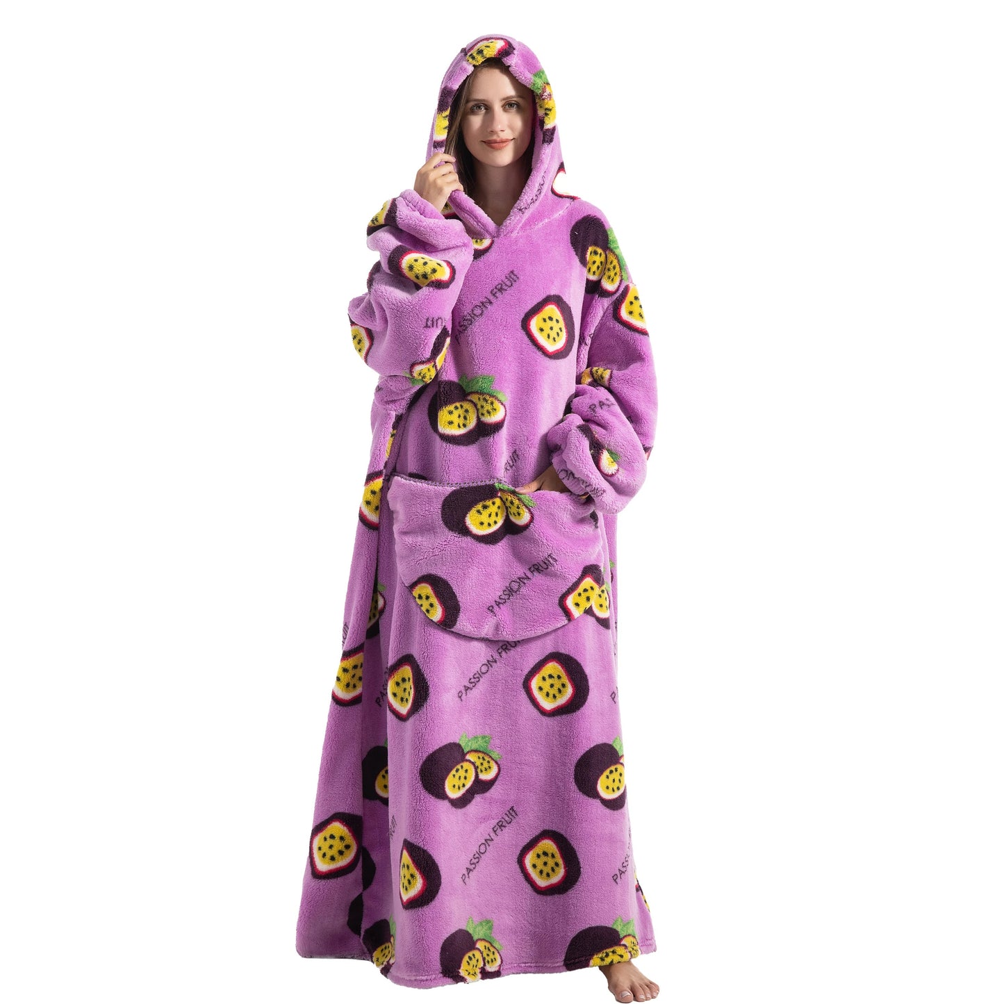 Wearable Winter Hoodie Fleece Blanket