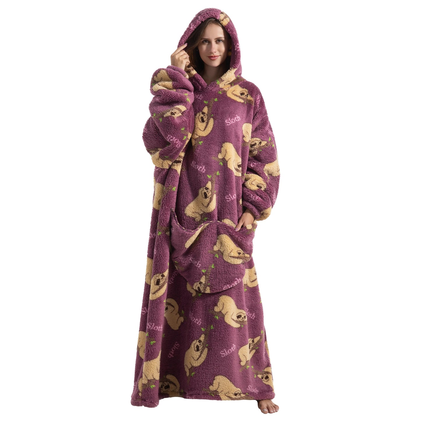 Wearable Winter Hoodie Fleece Blanket