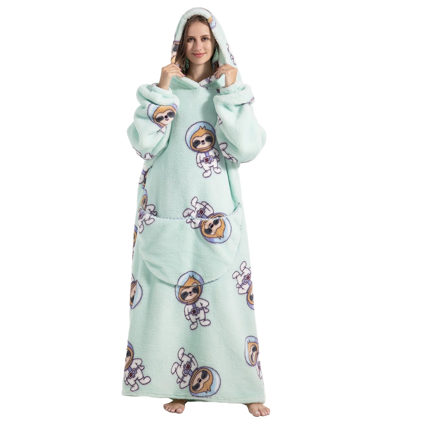 Wearable Winter Hoodie Fleece Blanket