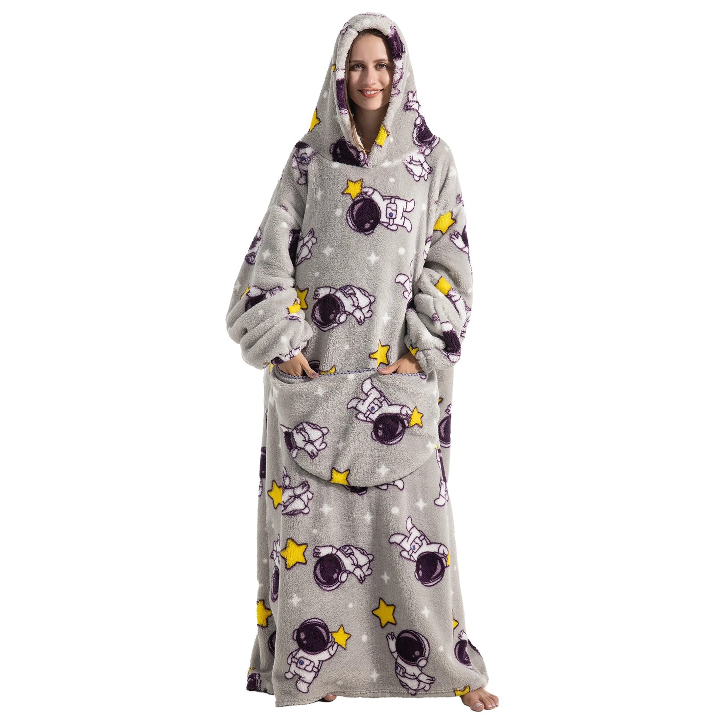 Wearable Winter Hoodie Fleece Blanket
